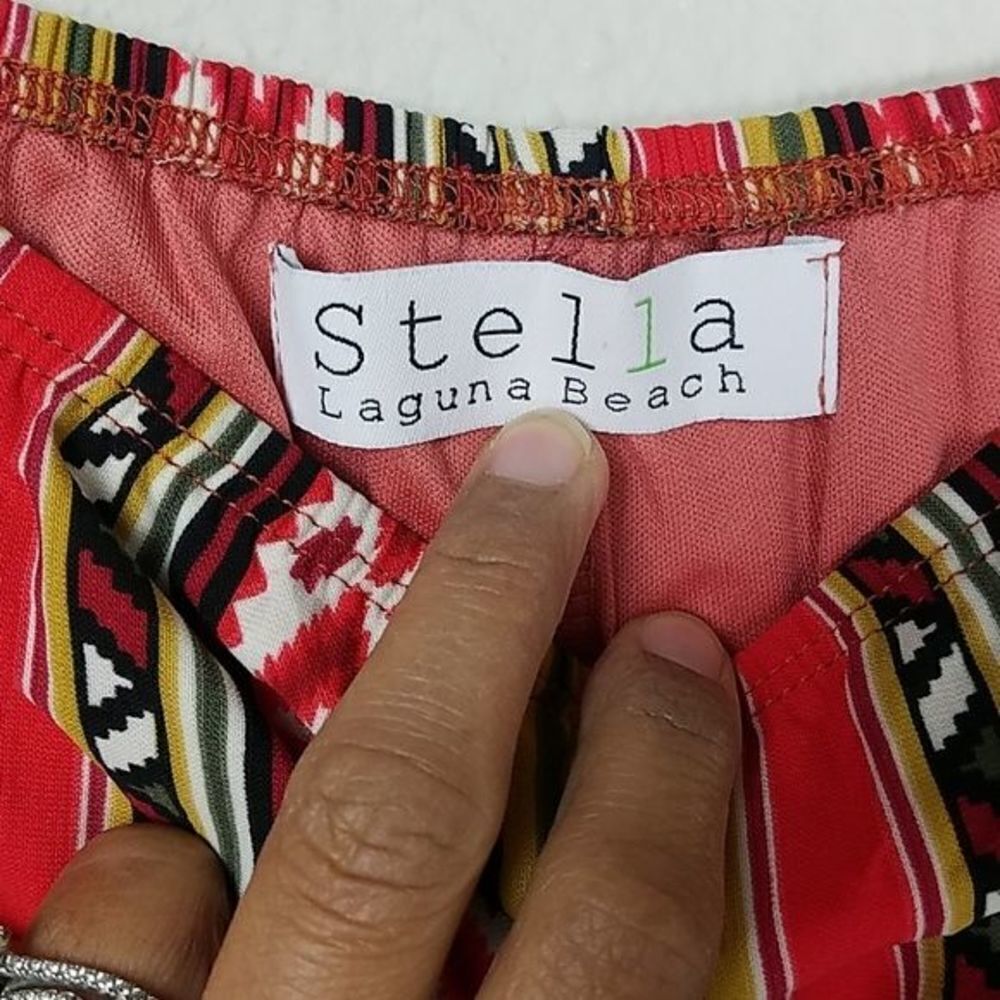 Stella Laguna Beach Boho Flare Sunset Orange Pants Y2K Indie Aesthetic Sz S - Picture 4 of 8